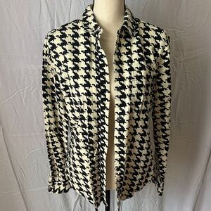 BDG Monochrome Houndstooth Button Up